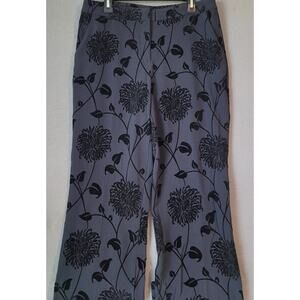 NWT Willi Smith Black Floral Marled Wide Leg Dress Pants – Size 12